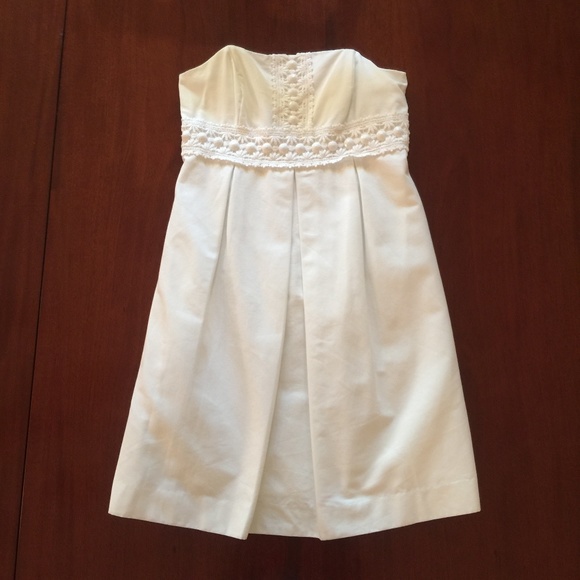 Lilly Pulitzer Betsey Strapless Dress White 2 - Picture 2 of 7